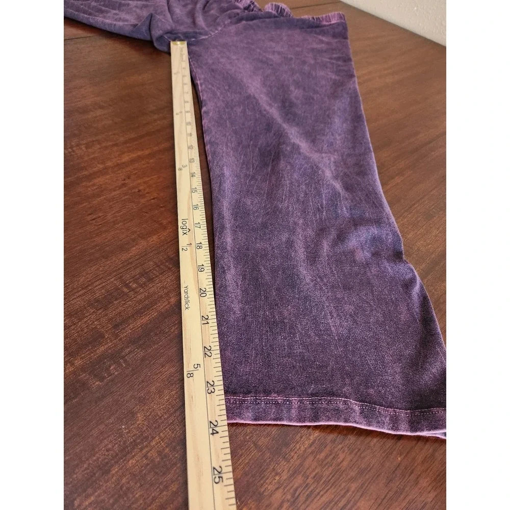 Jess &‎ Jane Capri Leggings Womens Plus 1X Chocolate & Wine USA Cotton Lot Of 2